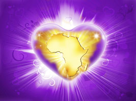 Africa in violet flame heart