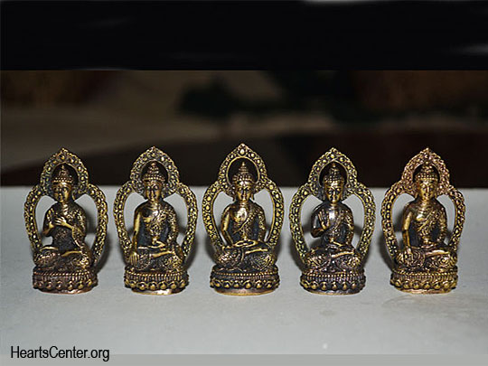 Five Dhyani Buddhas Statues Blessed and Available for Sale (VIDEO)