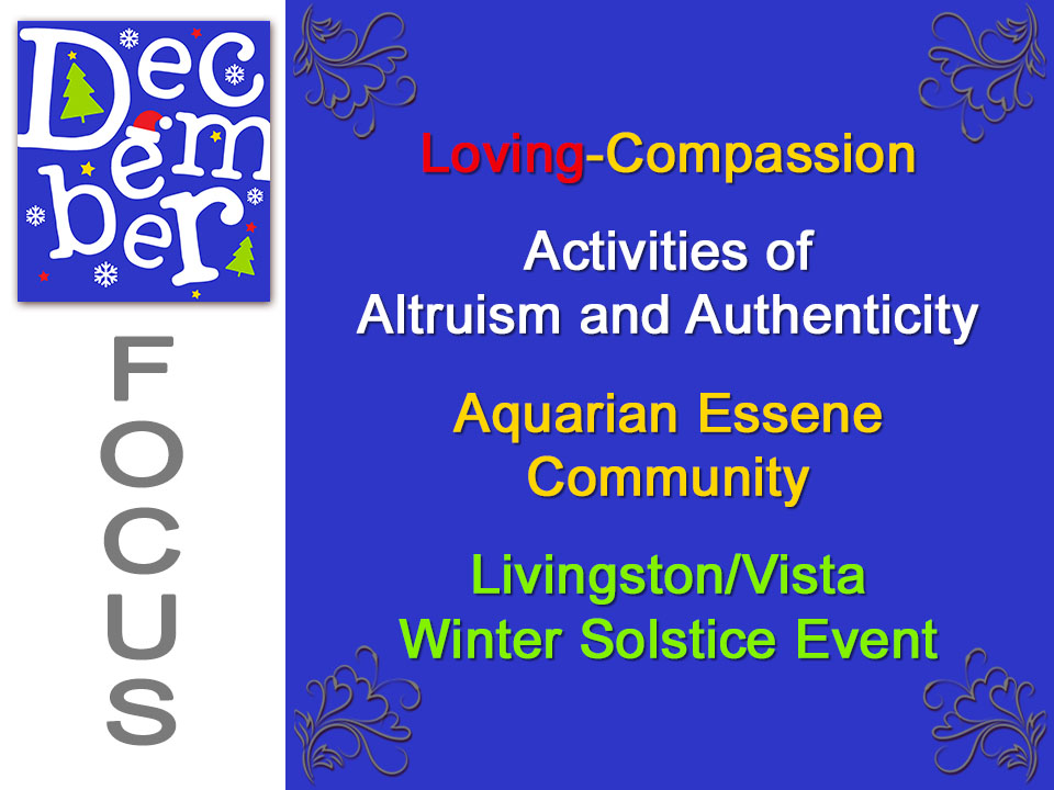 December - Winter Solstice Conference, Christmas, & Radiating Joy