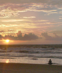 Brazil sunrise with David in meditation