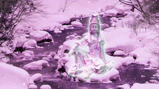 Kuan yin on ice water